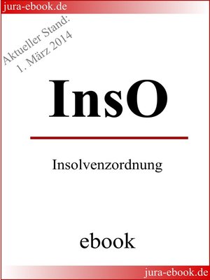 cover image of InsO--Insolvenzordnung--E-Book--Aktueller Stand